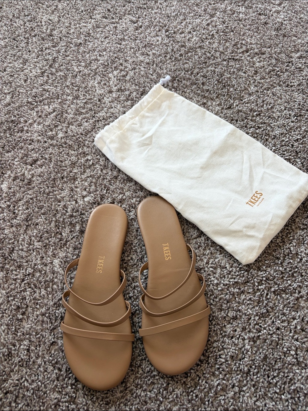 Tkees Tan Strappy Slide Sandals